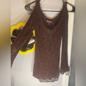 Say What? Chocolate Crochet Top